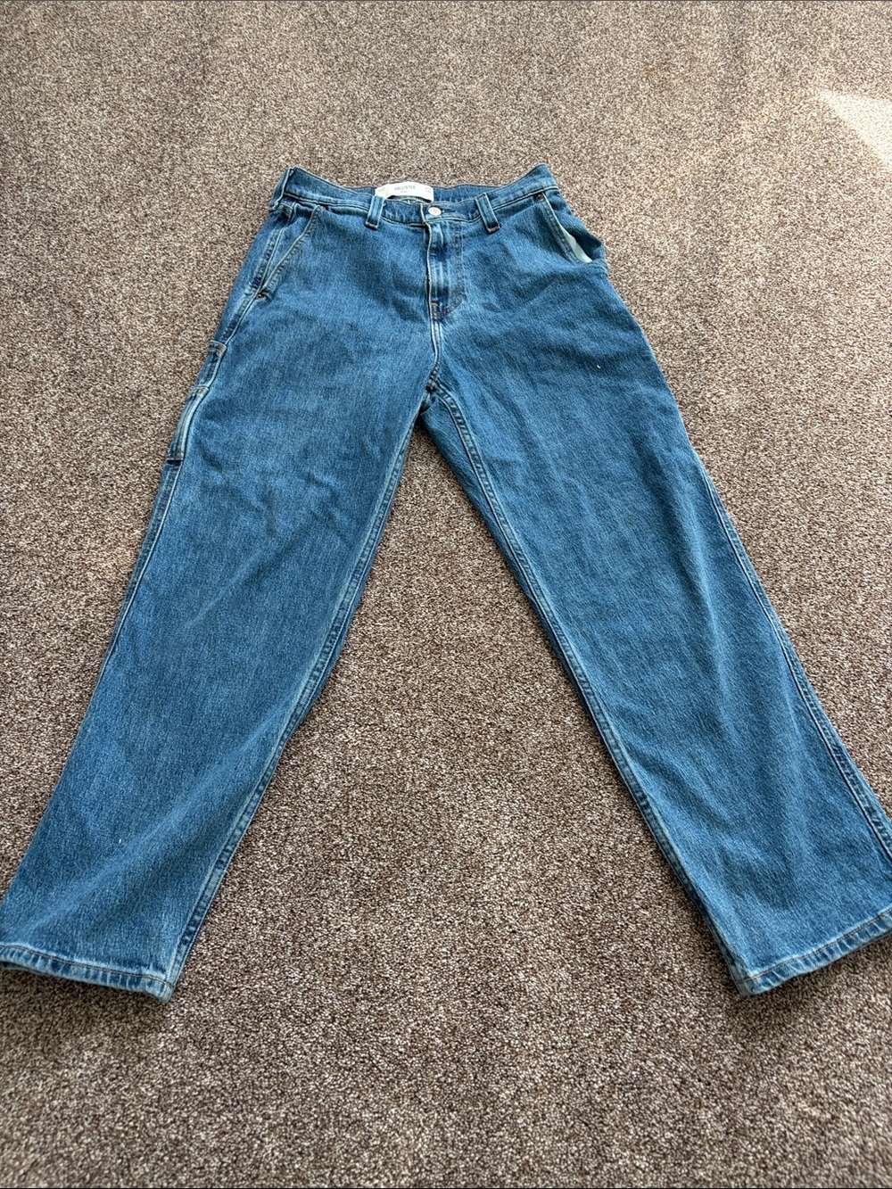 Hollister Medium Blue Relaxed Fit Men's/Teen cargo baggy Jeans